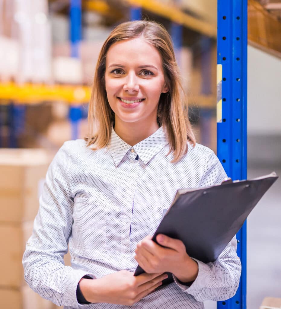 Woman warehouse worker or supervisor